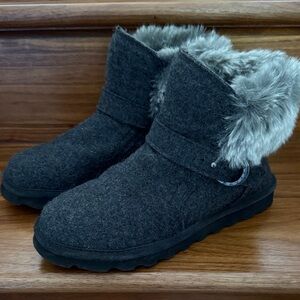 BearPaw Koko Faux Rabbit Fur Trimmed Boots